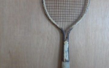 Photo of a 1920 Vintage Dayton Brand Tennis Racket Wood Handle for sale