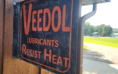 Photo of a Veedol Lubrication Flange Sign Veedol Lubrication Flange Sign for sale