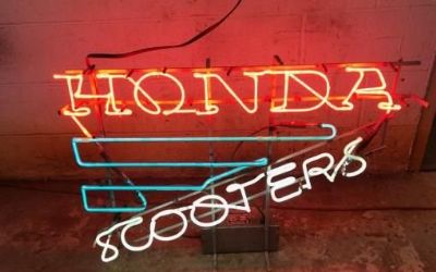 Photo of a Honda Scooters Neon Sign Honda Scooters Neon Sign for sale