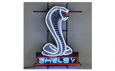 Photo of a Auto - Ford - Shelby Cobra Shaped Emblem Neon Sign Auto - Ford - Shelby Cobra Shaped Emblem Neon Sign for sale