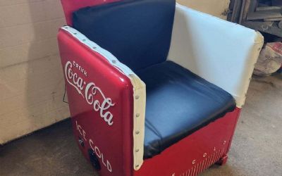 Photo of a 194S Coca Cola Cooler Chair With Bluetooth 1940S Coca Cola Cooler Chair With Bluetooth for sale