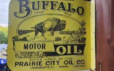 Photo of a Buffalo Motor OIL Porcelain Flange Sign Buffalo Motor OIL Porcelain Flange Sign for sale