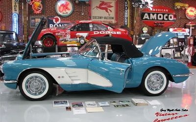 Photo of a 1960 Chevrolet Corvette Convertible, Tasco Turquoise, Turquoise Interior, 230HP, Automatic, Air, “just IN” for sale